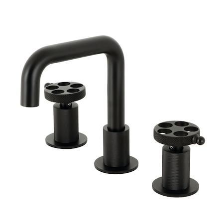 Kingston Brass Widespread Bathroom Faucet with Push PopUp, Matte Black KS1410RKX
